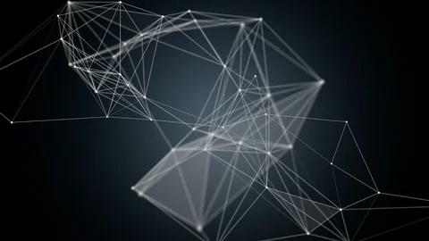 Futuristic plexus animation with glowing triangles in motion, 4096x2304 loop 4K Stock Footage 126574811
