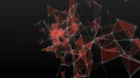 Futuristic plexus animation with glowing triangles, 4096x2304 loop 4K Vídeos de archivo 127808712