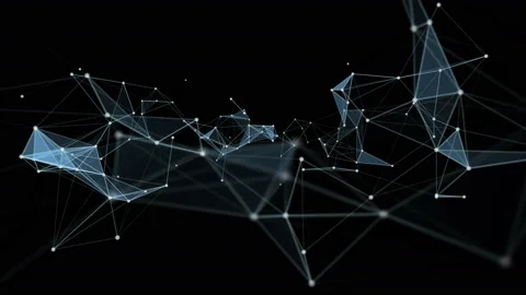 Futuristic plexus animation with glowing triangles in motion, 4096x2304 loop 4K Stock Footage 138271793
