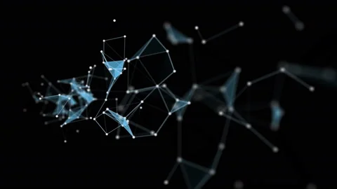 Futuristic plexus animation with glowing triangles, 4096x2304 loop 4K Stock Footage 165553283