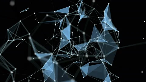 Futuristic plexus animation with glowing triangles in motion, 4096x2304 loop 4K Vídeos de archivo 167192891