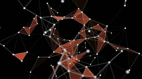 Futuristic plexus animation with glowing triangles in motion, 4096x2304 loop 4K Vídeos de archivo 167745056