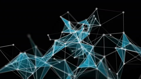 Futuristic plexus animation with glowing triangles in motion, 4096x2304 loop 4K Vídeos de archivo 201962775