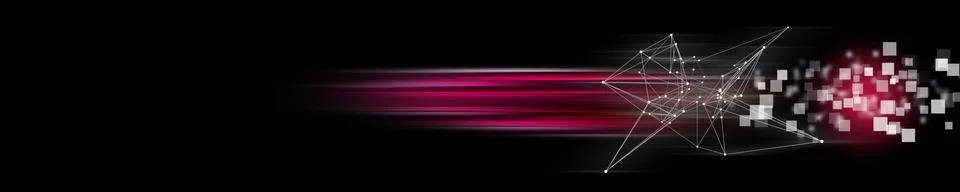 Futuristic plexus panorama design with square objects Stock Illustration