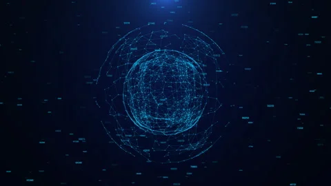 Futuristic Plexus Sphere Data Connection Video Animated Background Stock Footage 335796001