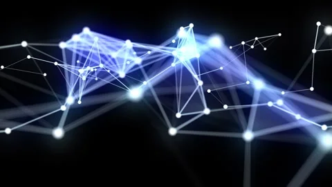 Futuristic plexus video animation with triangles in motion, 4096x2304 loop 4K Vídeos de archivo 260177352
