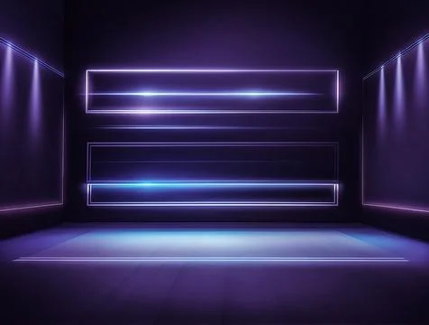 Futuristic   podium with light and reflection background Illustrazione stock