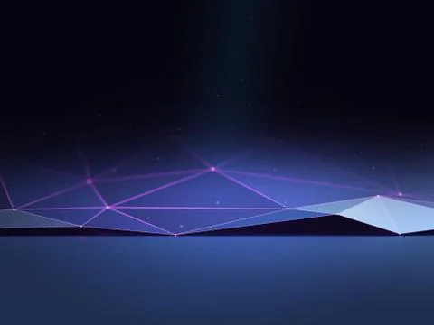 Futuristic polygonal background of low poly surface. Abstract 3d rendering. Illustrazione stock