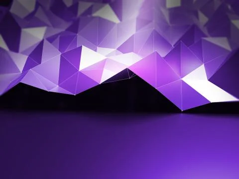 Futuristic polygonal background of low poly surface. Abstract 3d rendering. Illustrazione stock