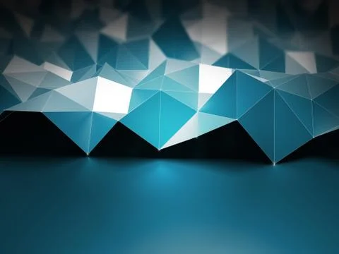 Futuristic polygonal background of low poly surface. Abstract 3d rendering. Illustrazione stock
