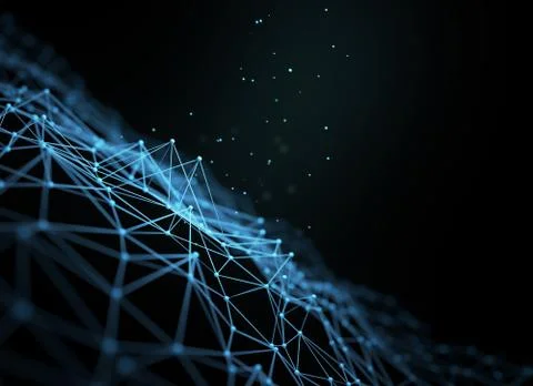 Futuristic polygonal background of low poly surface. Abstract 3d rendering. Stock Illustration