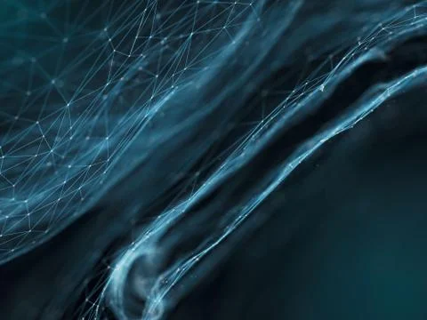 Futuristic polygonal background of low poly surface. Abstract 3d rendering. Stock Illustration