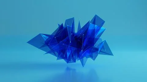 Futuristic polygonal background of low poly object Illustrazione stock