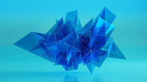 Futuristic polygonal background of low poly object Stock Illustration