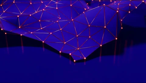 Futuristic polygonal low poly surface. Full HD Footage 1080p, 3d render. Stockbeeldmateriaal 117232208