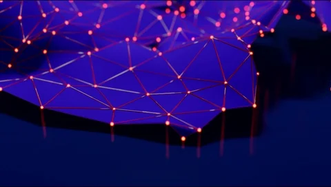 Futuristic polygonal low poly surface. Full HD Footage 1080p, 3d render. Video stock 117232219