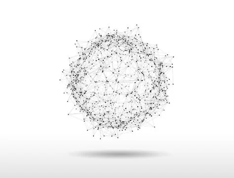 Futuristic polygonal shape. Abstract technology background, 3D illustration. Stock Illustration