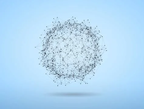 Futuristic polygonal shape. Abstract technology background, 3D illustration. Иллюстрация