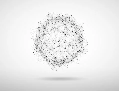 Futuristic polygonal shape. Abstract technology background, 3D illustration. Stock Illustration