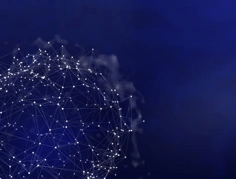 Futuristic polygonal shape. Abstract technology background, 3D illustration. Stock Illustration