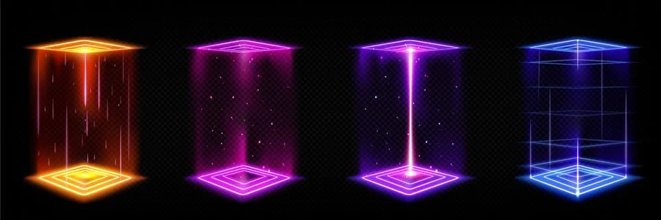 Futuristic portals, magic hologram HUD teleports Stock Illustration