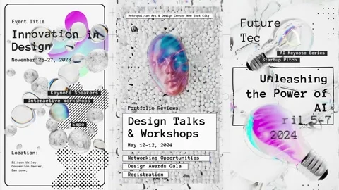 Futuristic Poster Pack After Effects stock