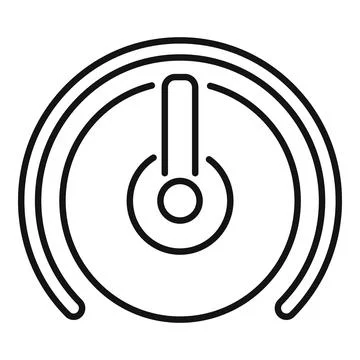 Futuristic power button icon showing advanced technology and innovation Stock Illustration