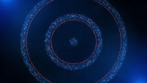 Futuristic Power Switch Activation Symbol on Neon Digital Interface Stock Footage 342626460