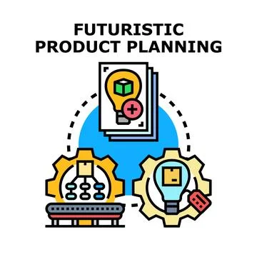 Futuristic product planning concept building innovation Ilustración de archivo
