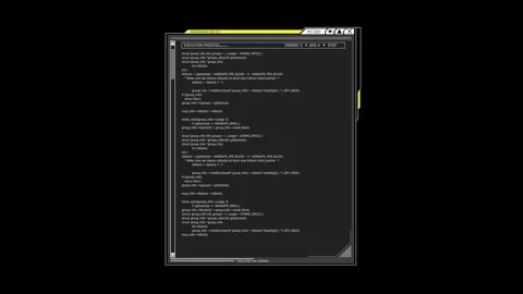 Futuristic Programming Code Execution Interface With Source Code Terminal Stock Footage 341355991