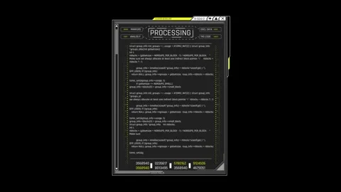 Futuristic Programming Code Processing Interface With Source Code Video stock 341355994