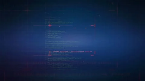 Futuristic Programming Code Scrolling on Dark Blue Digital Technology Background Video stock 341072884