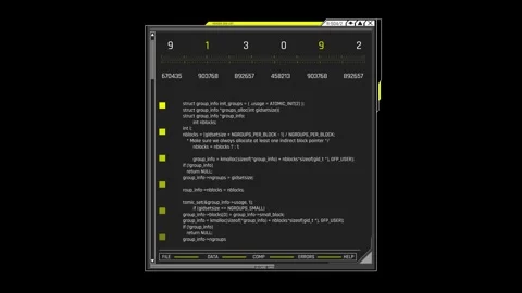 Futuristic Programming Interface With Numerical Data Processing Source Code Stock Footage 341355996