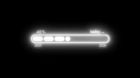 Futuristic Progress Bar 2025 to 2026 Transition Animation Stock Footage 315003800
