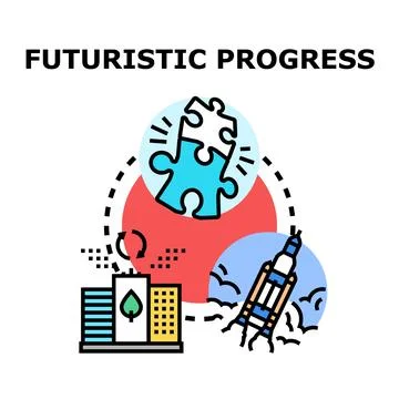 Futuristic progress concept driving sustainable urban development Stock Illustration