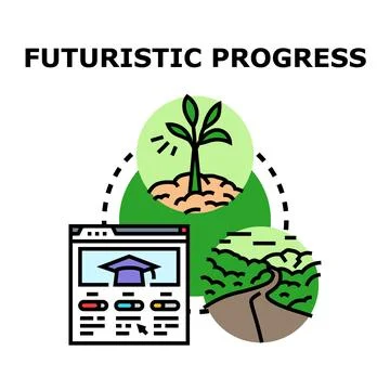 Futuristic progress concept representing path of development Stock Illustration