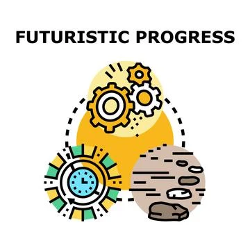 Futuristic progress icon representing business innovation and development 스톡 일러스트