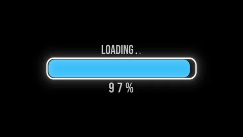 Futuristic Progress Loading Bar Animation 0 To 100 Percent Black Screen 4K Stockbeeldmateriaal 340847932