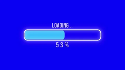 Futuristic Progress Loading Bar Animation 0 To 100 Percent Blue Screen 4K Stockbeeldmateriaal 340847934