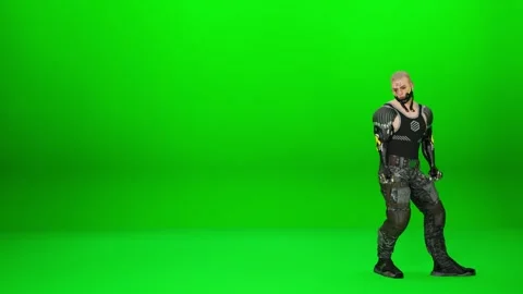 Futuristic Prosthetic Mercenary Dynamic Movement Stock Footage 320162308