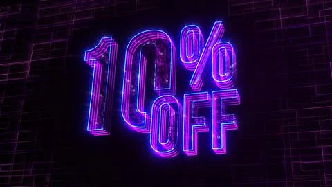 Futuristic Purple Blue 3D Perspective 10 Percent Off Lines Square Dots Fractal 스톡 일러스트