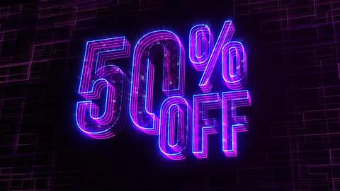 Futuristic Purple Blue 3D Perspective 50 Percent Off Lines Square Dots Fractal 스톡 일러스트
