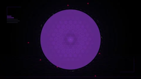 Futuristic purple circle on black background for abstract technology presen.. Stock Footage 344642191