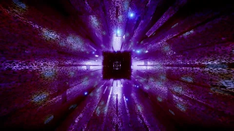 Futuristic Purple Cyber Vortex with Digital Energy Stock Footage 303140352