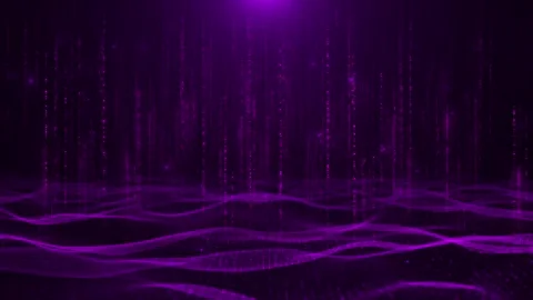 Futuristic Purple Digital Wave Grid Digital Rain Glowing Grid Waves perfect for Stock Footage 314199652