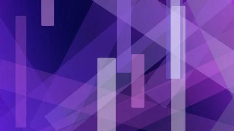 A futuristic purple geometric composition with glowing light beams and laye.. Stock Illustration