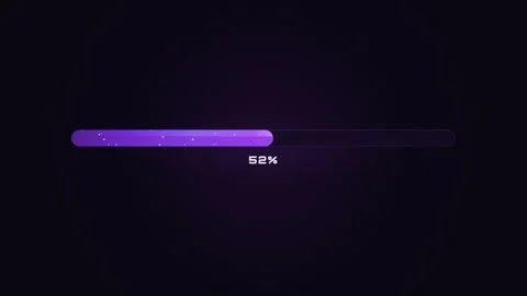 Futuristic purple glowing progress bar loading animation. 4K Video stock 346738871