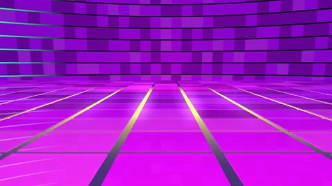 Futuristic Purple Grid: Neon Dance Floor Vibes Stock Footage 298344601