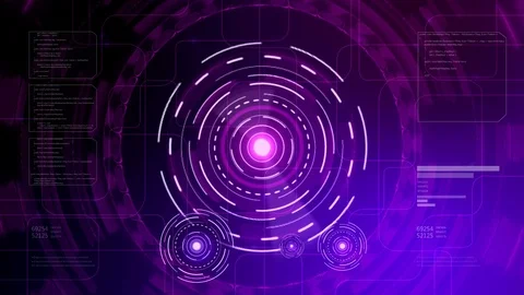 Futuristic Purple Head-up Display. Vídeo Stock 71673654