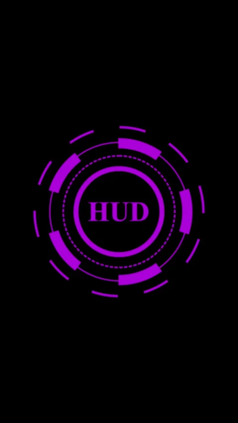 Futuristic purple heads up display loading animation with rotating digital .. Stock Footage 338039427